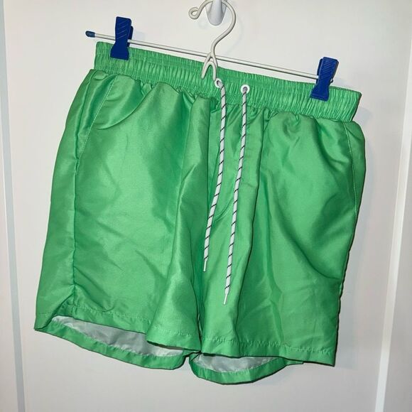 SHEIN Green Swim Trunks Quick-Dry Elastic Waist - Picture 1 of 5